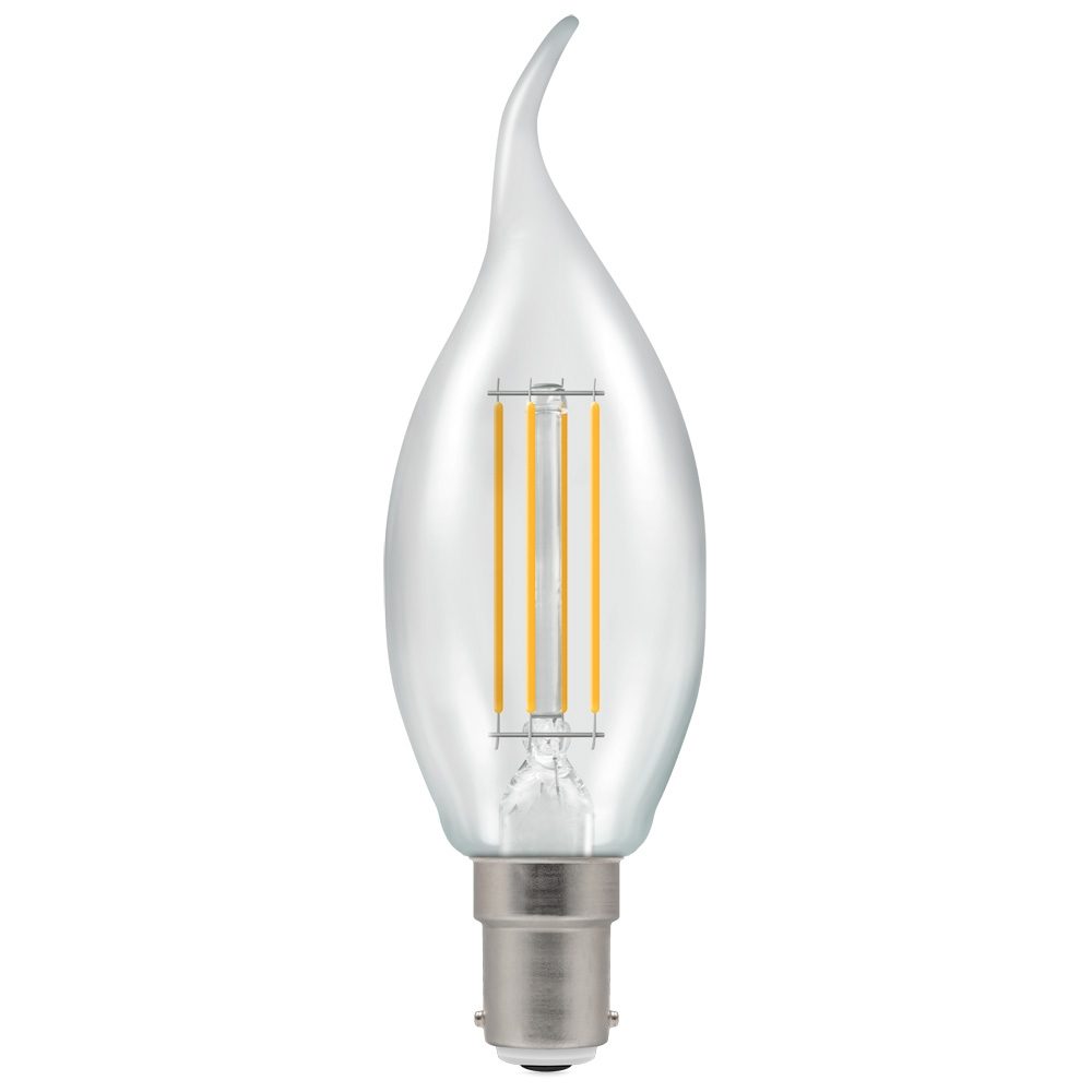 12141 - LED Bent Tip Candle Filament Clear 5W 2700K SBC-B15d