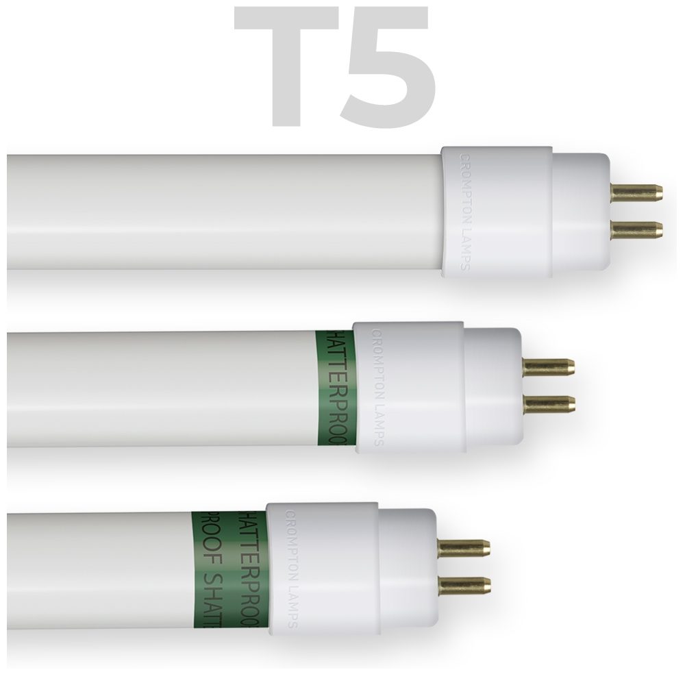 12073 - LED T5 Full Glass Tube Direct to Mains 240V AC 5ft / 1449mm 20W  4000K G5 - Crompton Lamps Ltd