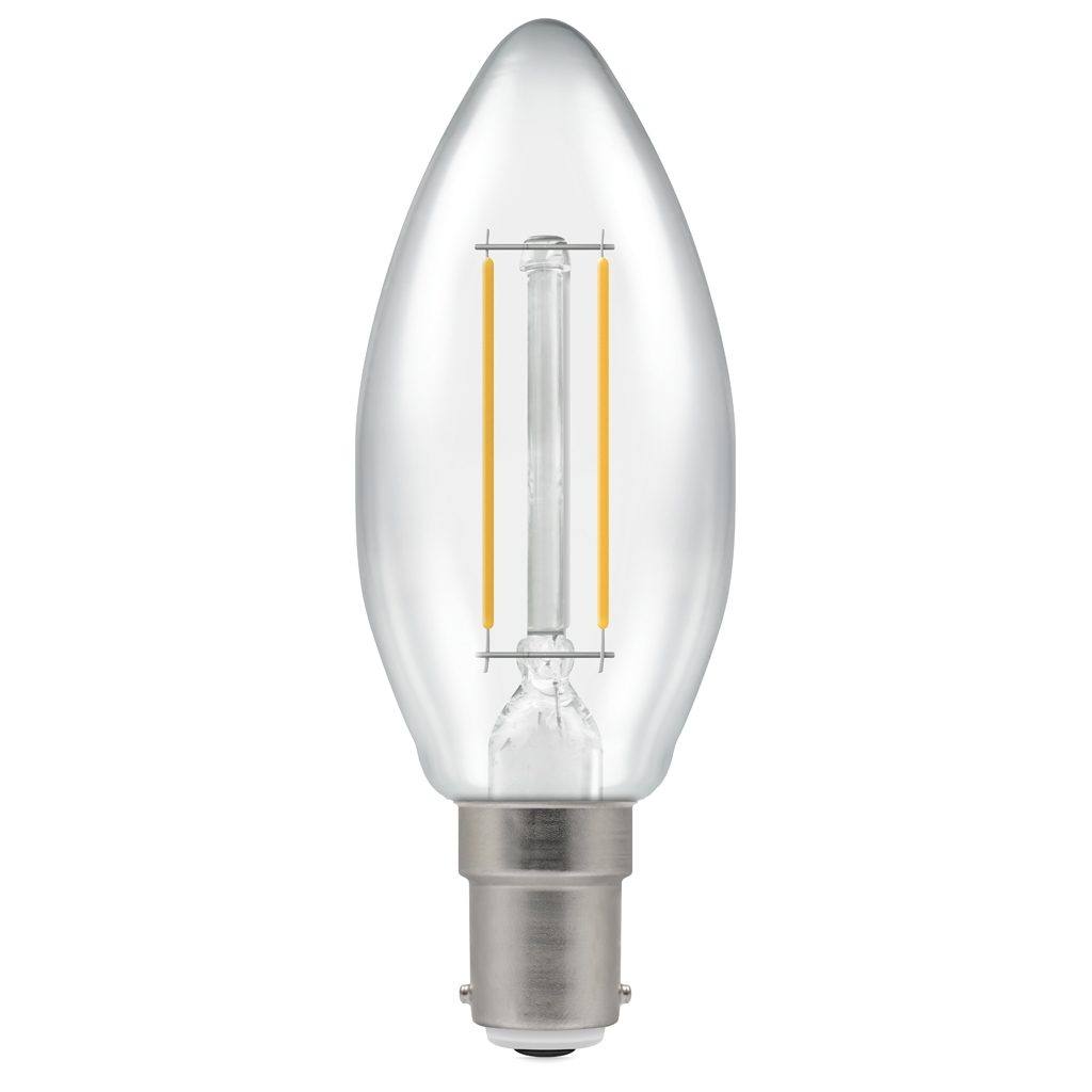 15647 - LED Candle Filament Clear • 2.2W • 2700K • SBC-B15d