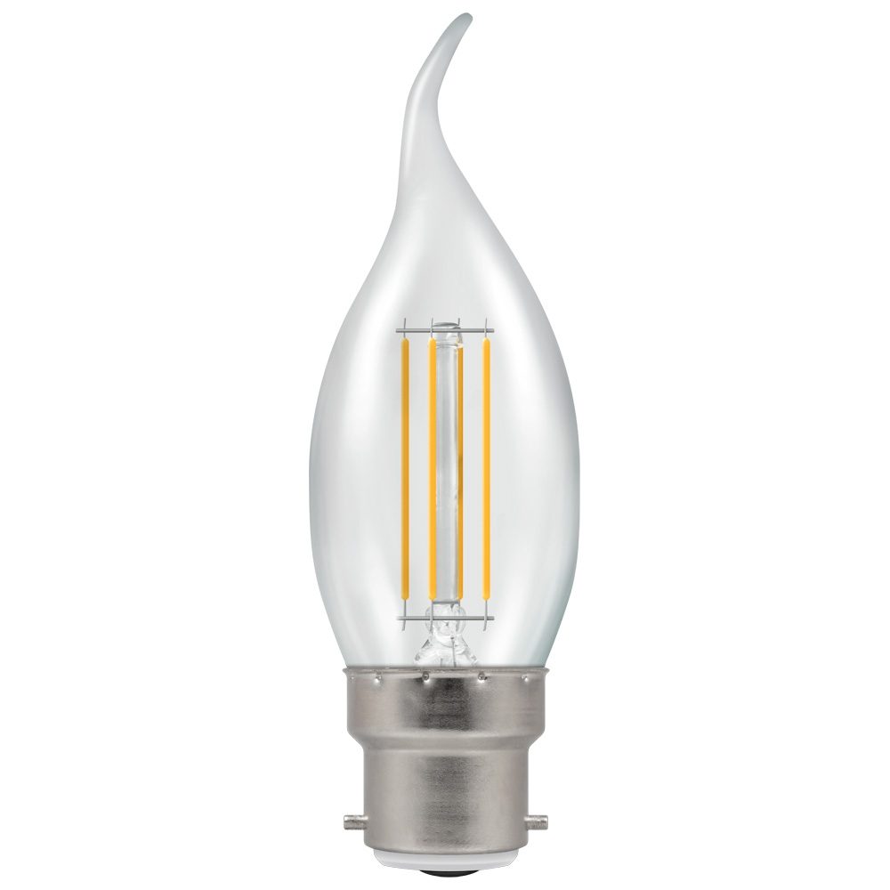 12134 - LED Bent Tip Candle Filament Clear 5W 2700K BC-B22d