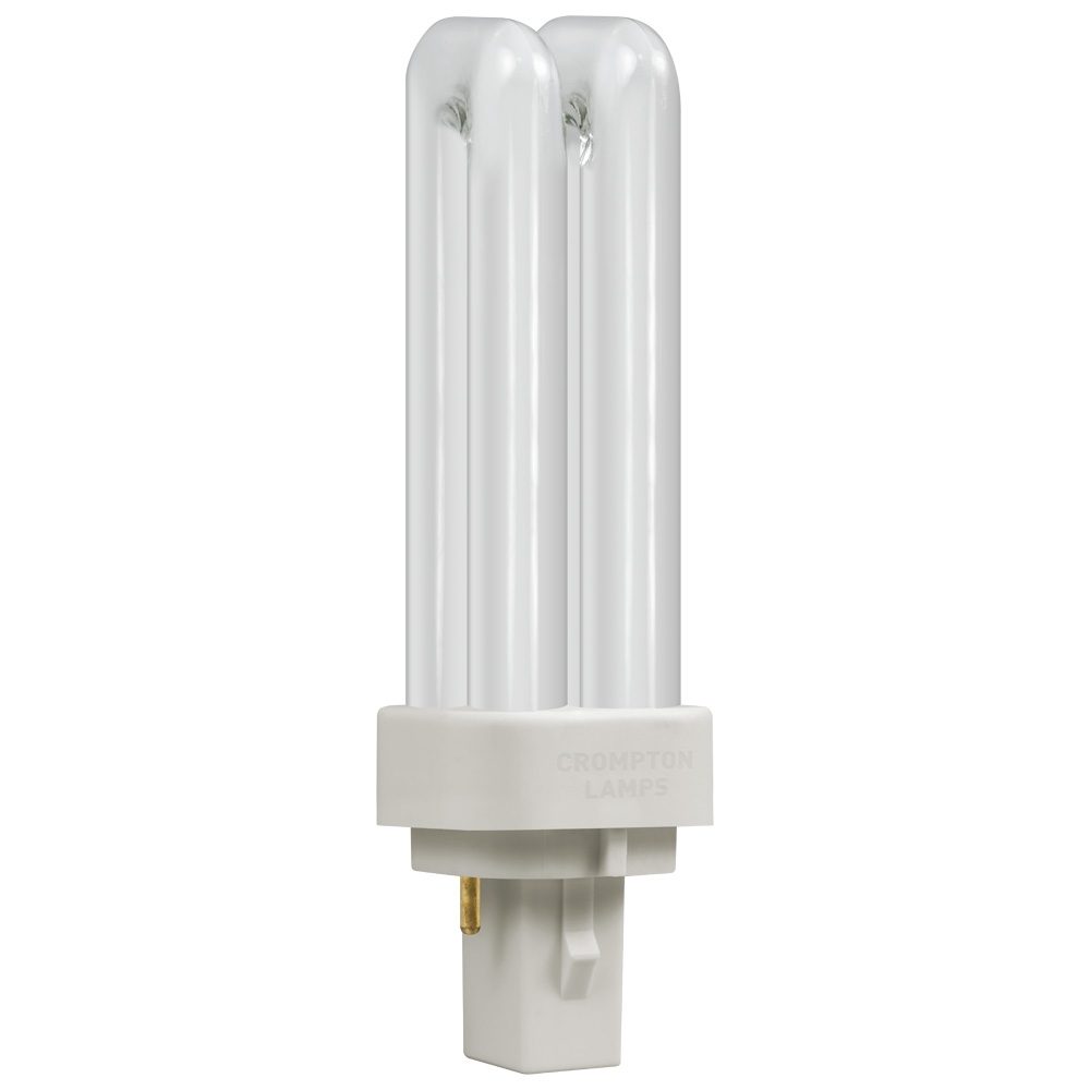 10x Crompton 26w Compact Fluorescent 2 Pin Double Turn D Type Cool white 4000K