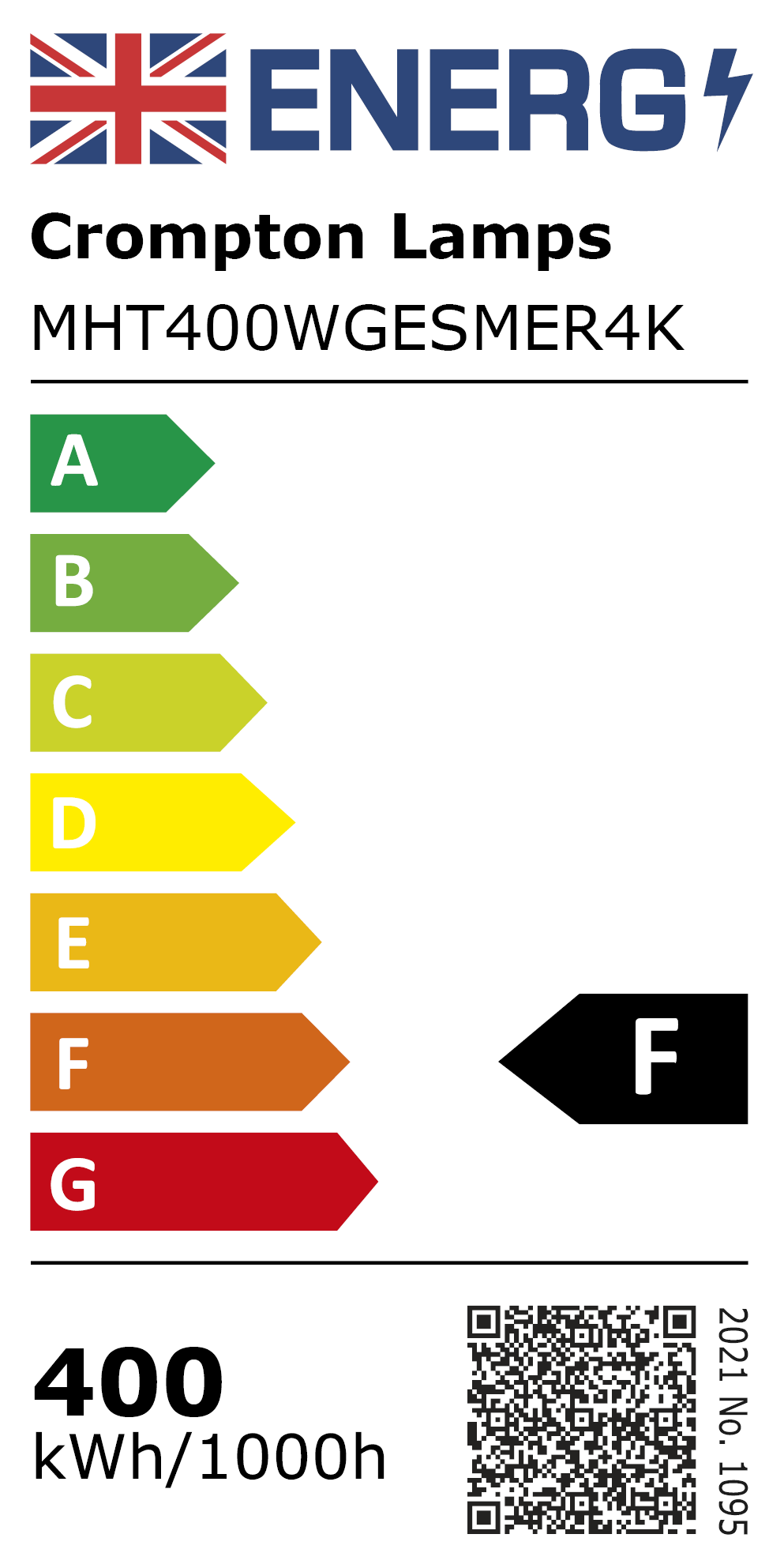 New 2021 Energy Rating Label: Stock Code MHT400WGESMER4K